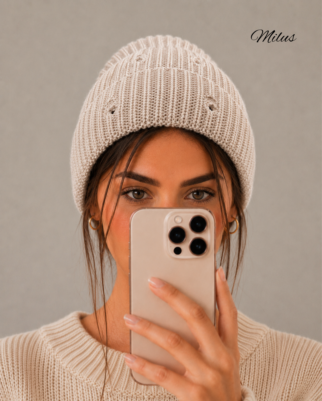اکسسوری کلاه بافت زاپدار ساده - milusboutique گرگان